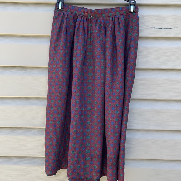 Vintage Silk Psychedelic Print Full Midi Skirt - Picture 5 of 8